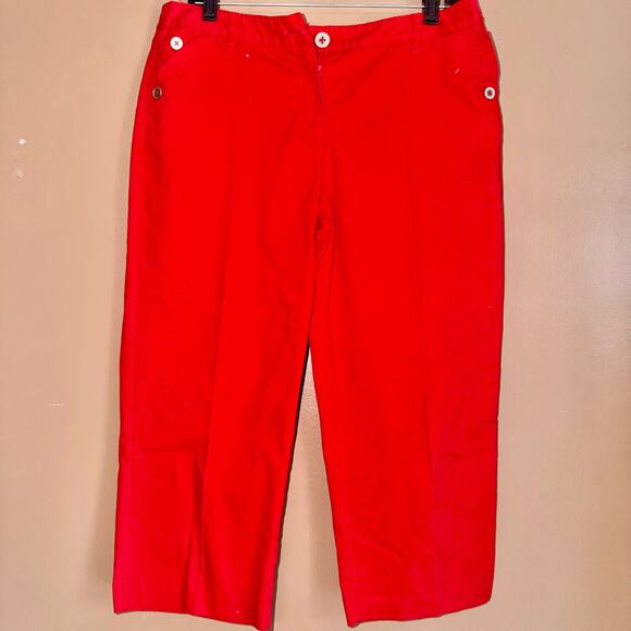 Zac & Rachel Women's Capri Red Flat Front Pants - Size 10 - Picture 4 of 7